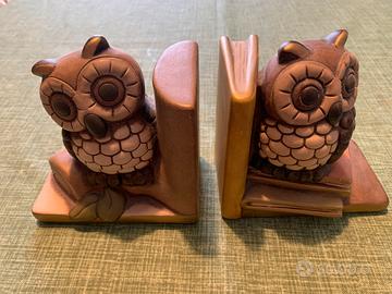 Coppia di gufi porta libri Thun