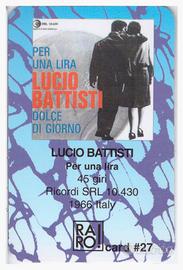 Card n. 27 allegata Rivista Raro - Lucio Battisti