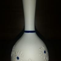 Vaso in porcellana di Capodimonte bianco e blu