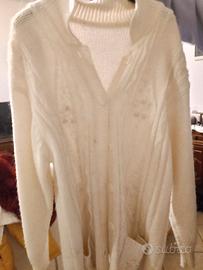 Cardigan bianco di lana 46