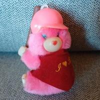 Pink Bear Orso Baseball Peluche Clip rosa vintage