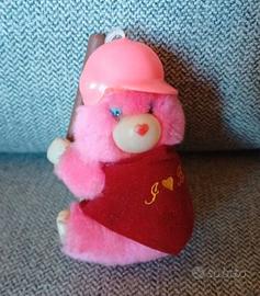 Pink Bear Orso Baseball Peluche Clip rosa vintage