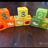 CUBETTI DI GOMMA "Con Numeri e Animali "Vintage