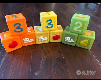 CUBETTI DI GOMMA "Con Numeri e Animali "Vintage