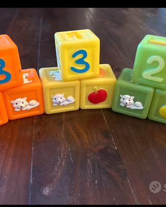 CUBETTI DI GOMMA "Con Numeri e Animali "Vintage