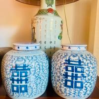 Coppia Di Vasi Cina Ginger Jar Doppia Felicità