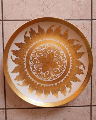 Piatto decorativo dipinto a mano con oro zecchino