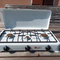 Fornello 3 fuochi da esterno / campeggio 