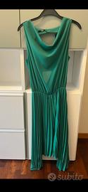 Tuta elegante i-sik verde plissé tg S+stola