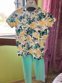 Completino maglietta più pantaloni tre quarti