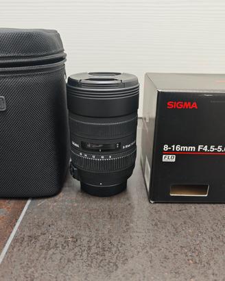 Obiettivo Sigma 8-16mm per Nikon formato DX APS-C.