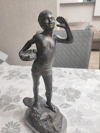 scultura in bronzo pescatore 