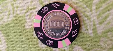 Fiches da 100000 lire Casino Municipale di Sanremo
