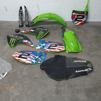 Plastiche kawasaki kx anno 2003/2008 + coprisella
