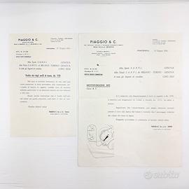 num. 2 circolari tecniche originali Piaggio '52