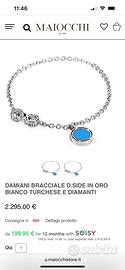 Bracciale originale DAMIANI 18kt diamanti turchese