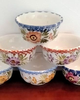 6 ciotole ceramica artistica BASSANO 
