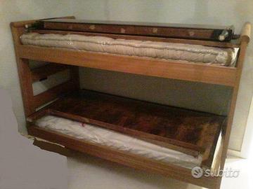 letto castello porro con reti impiallacciato rover