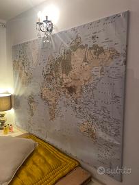 Mappa del mondo in canvas