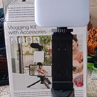 Kit Vlogging con Luce, Microfono e Telecomando 