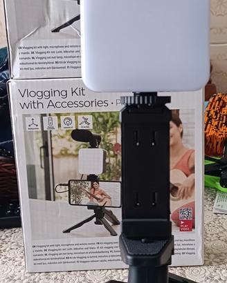 Kit Vlogging con Luce, Microfono e Telecomando 