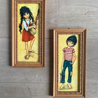 Set 2 quadretti vintage cm.13x28 di Idylle Falconi