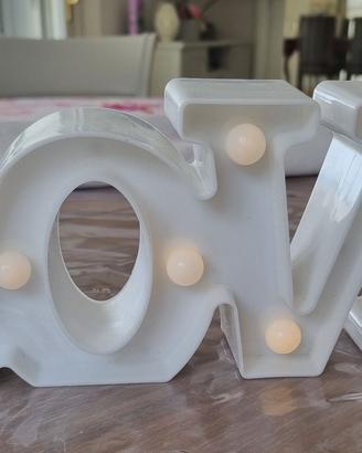 Lampada arredo luce, Love, nuova, da 39 a 10 euro