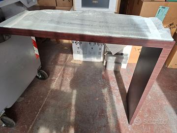 Consolle a "L" Calligaris con piano in vetro