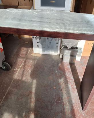 Consolle a "L" Calligaris con piano in vetro