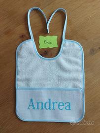 Bavaglino neonato Personalizzato nome ANDREA
