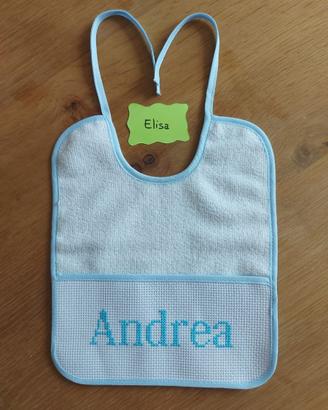 Bavaglino neonato Personalizzato nome ANDREA