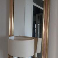Specchio con lampada vintage cornice dorata