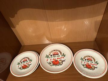 Set piatti pizza decorati stile rustico - vintage