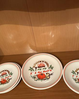 Set piatti pizza decorati stile rustico - vintage