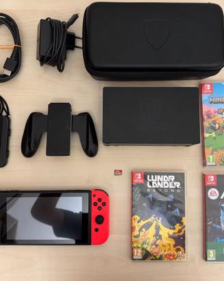 nintendo switch + giochi + custodia + SD 32gb