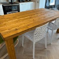 Tavolo cucina legno massello spazzolato