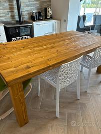 Tavolo cucina legno massello spazzolato