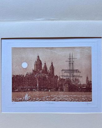 Stampa quadro Acquaforte Giorgio Ferrari Amsterdam