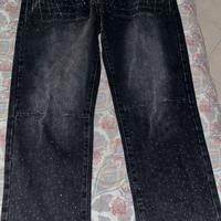 Jeans baggy brillantinato