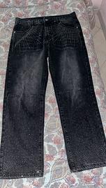 Jeans baggy brillantinato