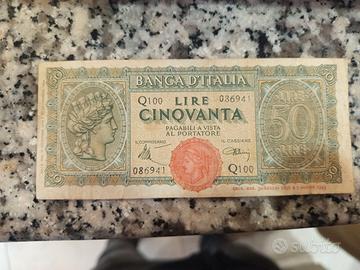 Banconota Cinquanta Lire