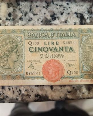 Banconota Cinquanta Lire
