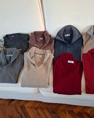 10 maglie maglioni di marca L - XL per uomo 