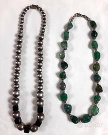 COLLANA NAVAJO E COLLANA AGATA VERDE