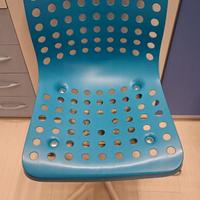 Sedia scrivania azzurra Ikea regolabile altezza