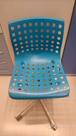 Sedia scrivania azzurra Ikea regolabile altezza