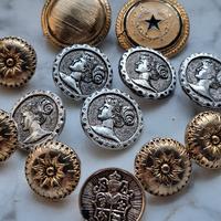 Bottoni Vintage Argento E Dorato