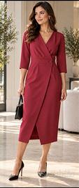 Abito midi portafoglio Imperial M bordeaux rosso