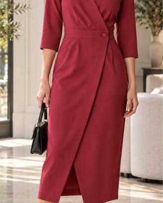 Abito midi portafoglio Imperial M bordeaux rosso