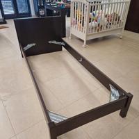 struttura letto legno color venghe 80x190